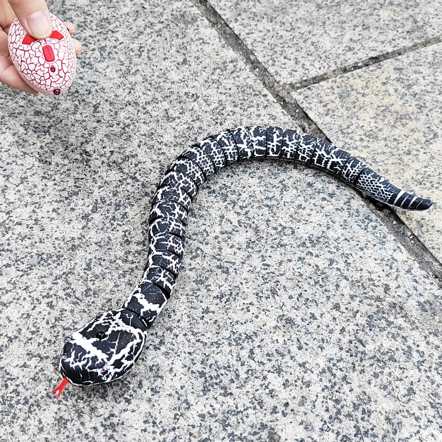 Tipmant Realistic Remote Control Snake Rc Animal Toy Crawling Electric Electronic Battery Powered Honored For Kids Cat Halloween Christmas Prank Birthday Gifts (Black)