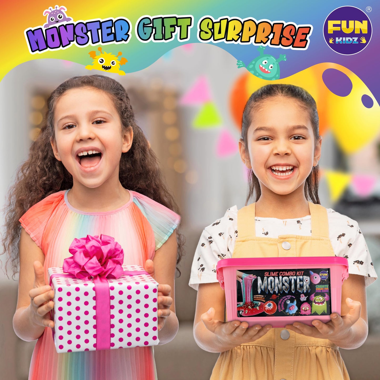 Cute Toy Monster Slime Kit For Girls Ages 6-12, Funkidz Glow In Dark Slime Making Kit For Kids Make Soft Slime Balls With Photochromic Powder Kid Ideal Party Gifts