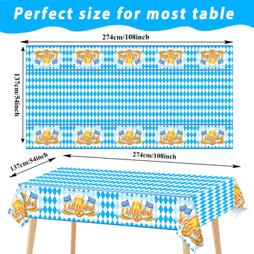 3 Pieces Oktoberfest Tablecloths Oktoberfest Party Supplies Oktoberfest Plastic Table Cover For Oktoberfest Party Favors Supplies Decoration