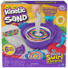 Kinetic Sand, Deluxe Swirl N Surprise Playset, 2.5lbs of Play Sand (Red, Blue, Green, Yellow, White and Purple), 4 Tools, Sensor