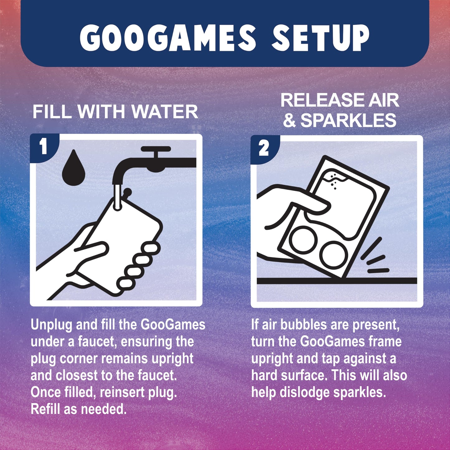 Sky Castle GooGames Hand-Held Water Game, Medium Size, Non-Toxic Plastic, Refillable, Fruits Color, 3 Game Cards Included