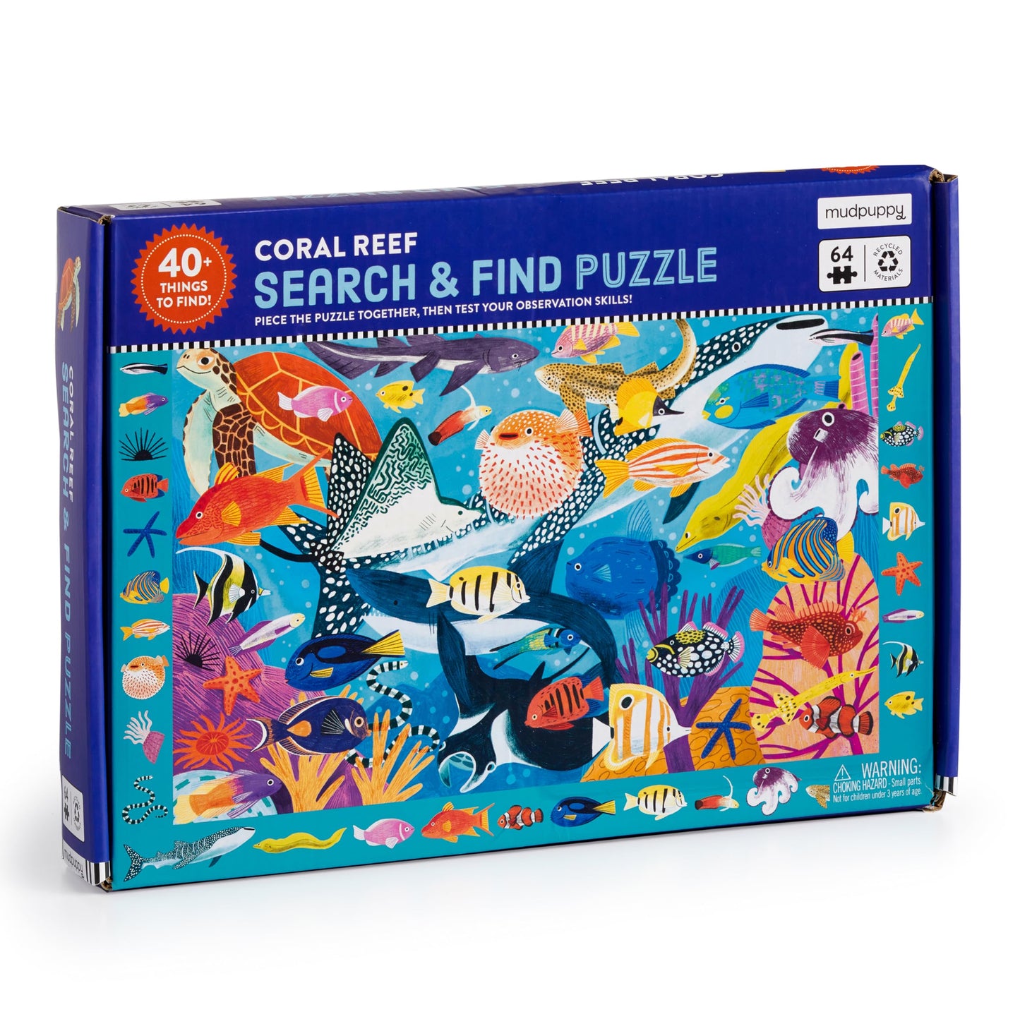 Mudpuppy Coral Reef - 64 Piece Search & Find Puzzle Featuring Diverse Marine Animals And Over 40 Hidden Images To Find For Ages