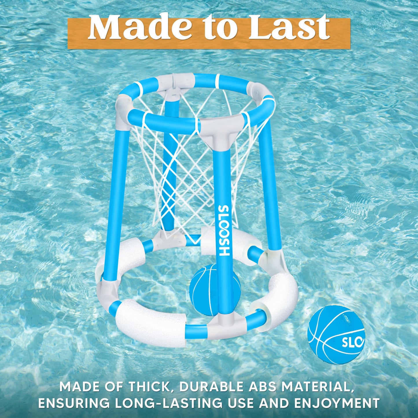 Sloosh Pool Basketball Hoop Toys, Floating Basketball Pool Game, Swimming Floats Toys With Balls Pump, Summer Outdoor Water Play Toy For Kids And Adults (Blue)