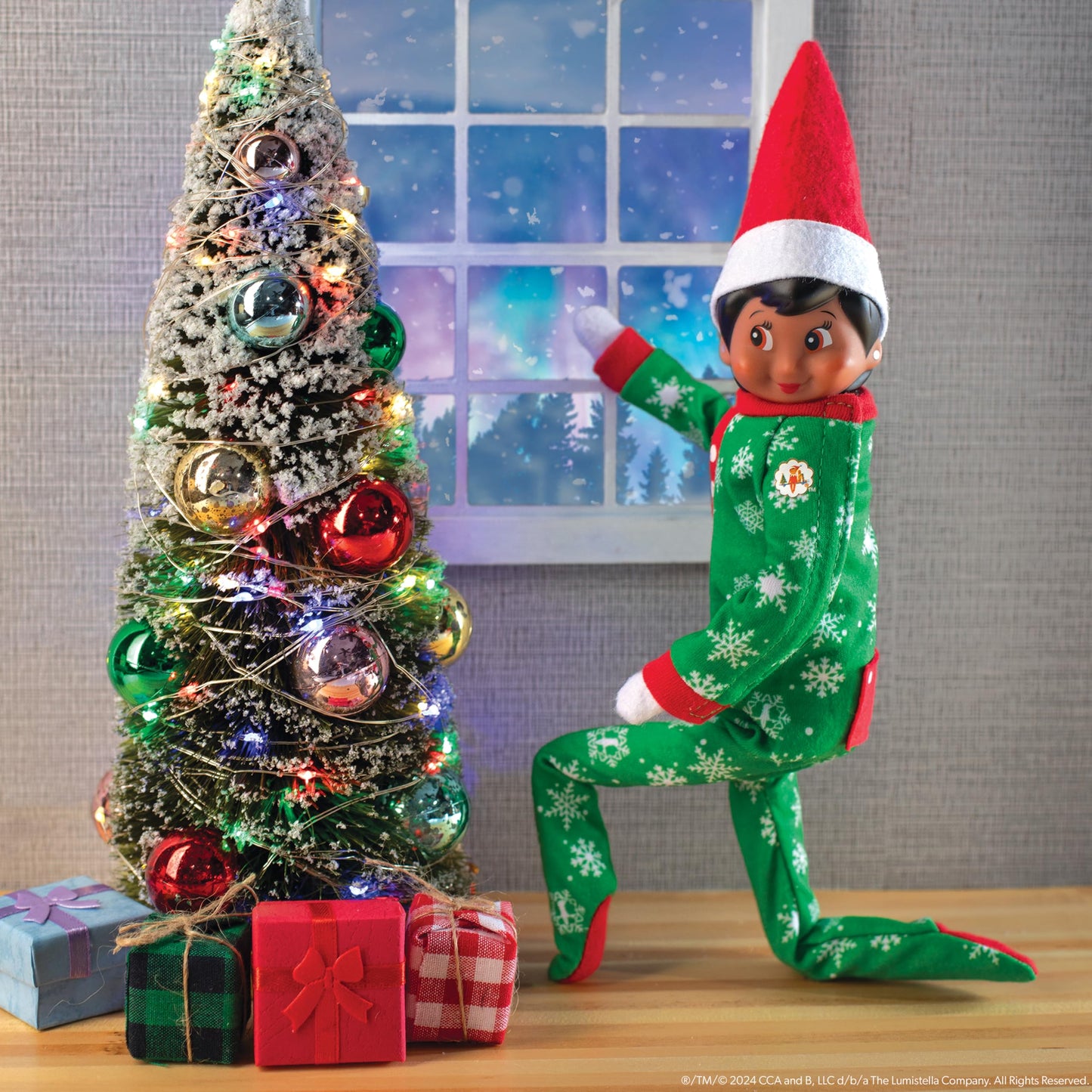 The Elf on the Shelf Snowflake Snuggle Onesie PJs, Green, Polyester, Model CCSNOSNUGPJ - Cozy Pajamas for Your Scout Elf