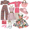 Eledoll Fashion Pack Clothes Set For 12 Inch Doll Summer In Paris Floral Dress Set (Katherine)
