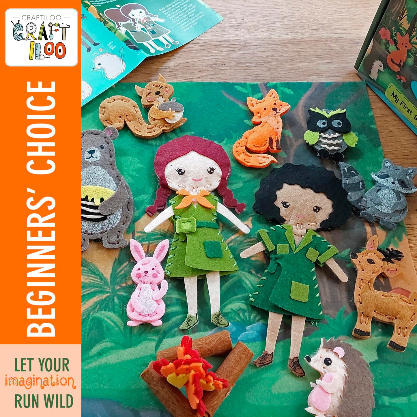 Craftiloo Woodland Sewing Kit For Kids, Fun And Educational Fairytale Craft Set For Boys And Girls Age 8-12, Sew Your Own Felt F