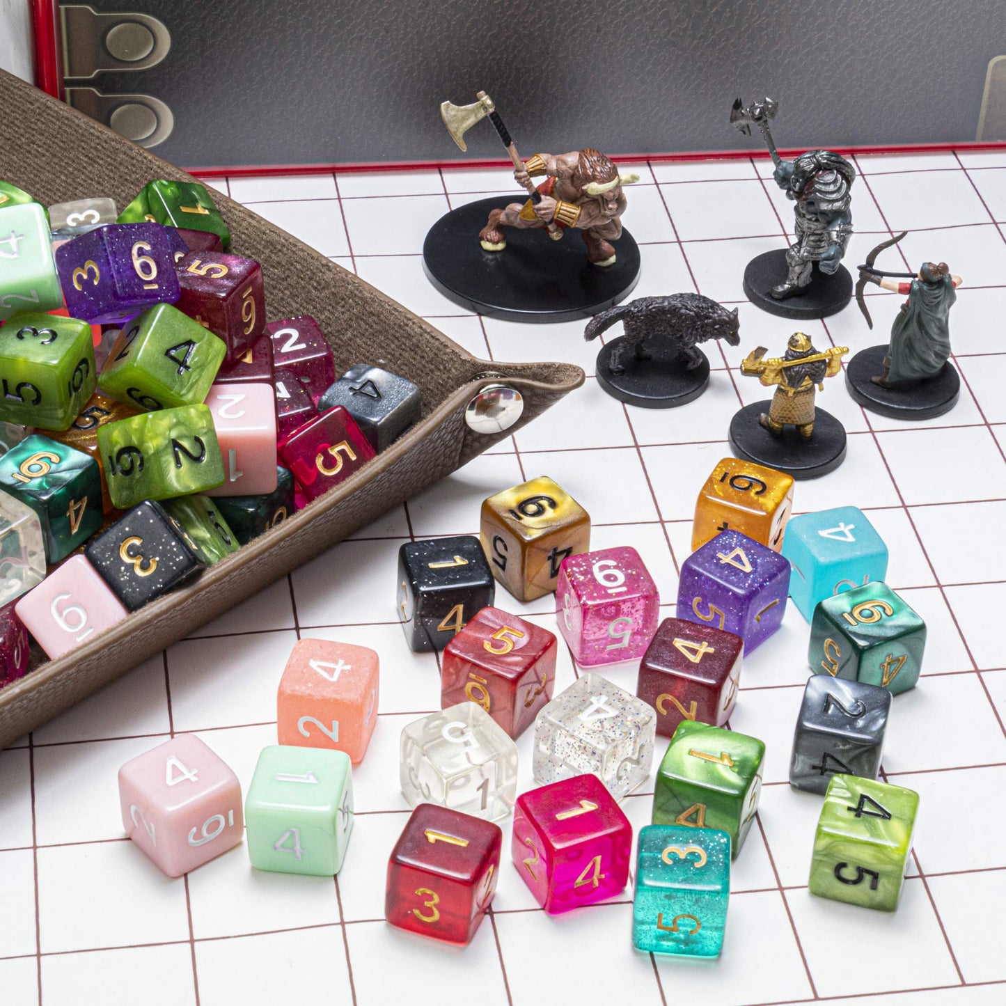 Wiz Dice Bulk Random Polyhedral Dice (D6-25 Pack) - Polyhedral Role Playing Dice in Unique Colors - DND Accessories for TTRPG Di