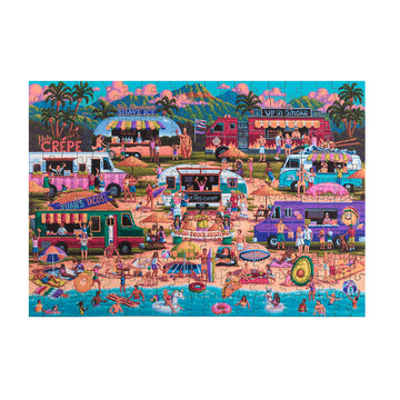 Buffalo Games - Hawaiian Food Truck Festival Wood Puzzle - Standard Cut Jigsaw Pieces - 250 Piece Jigsaw Puzzle - Ages 14 And Up