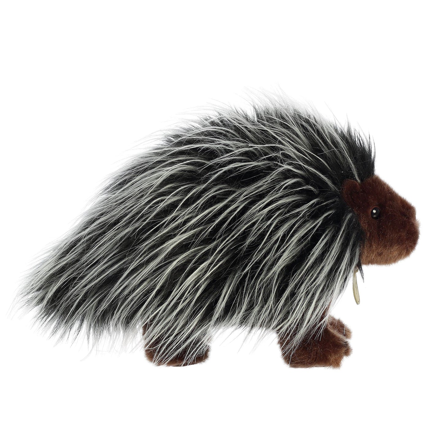Aurora® Realistic Miyoni® Porcupine Stuffed Animal - Black, 10 Inches - Lifelike Detail for Cherished Companionship
