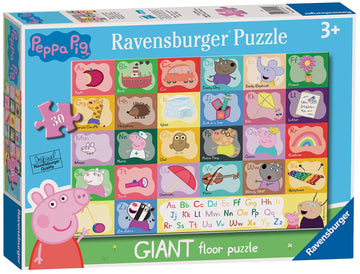 Ravensburger Peppa Pig Alphabet 24 Piece Giant Floor Jigsaw Puzzles For Kids Age 3 Years Up - Educational Toys For Toddlers