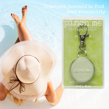 Pinch Me Therapy Dough Locket Combo - Holistic Aromatherapy Stress Relieving Putty - .3Oz Clip-On Locket Scent + 3Oz Dough Melon
