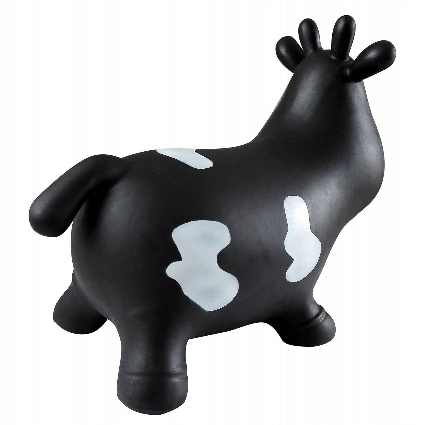 Appleround Cow Bouncer With Air Pump, Inflatable Space Hopper, Ride-On Bouncy Animal (Black)