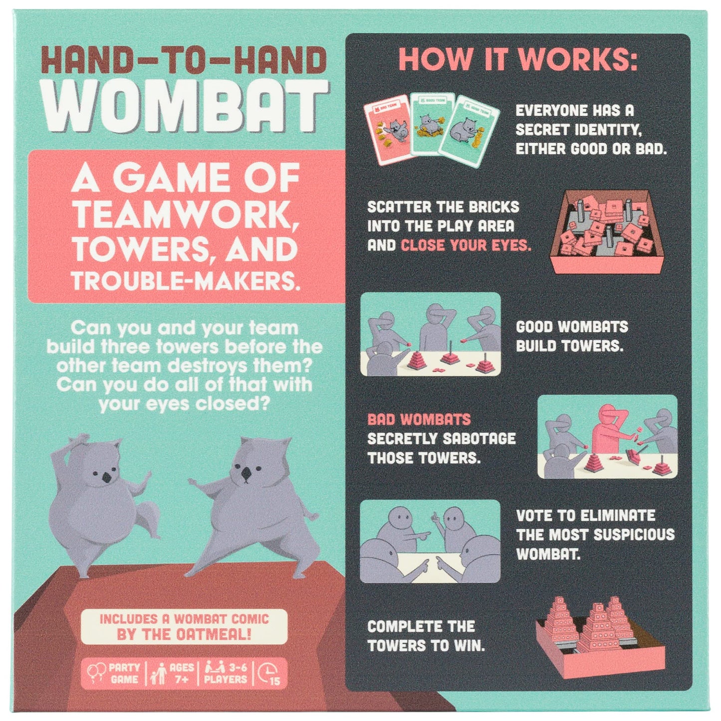 Exploding Kittens Hand To Hand Wombat Card Game Fun Family Card Games For Adults Teens & Kids - Fun Party Games, 3-6 Players