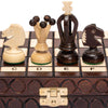 Husaria European International Chess Wooden Game Set, King's Classic - 11.3-Inch Small Size Chess Set with Folding Board and Fel