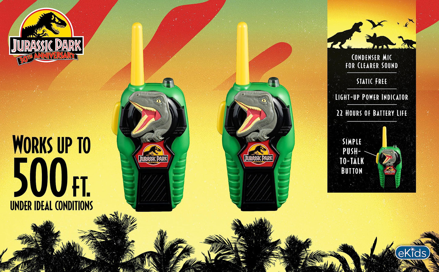 ekids Jurassic Park Toy Walkie Talkies for Kids, Indoor and Outdoor Toys for Kids and Fans of Jurassic Park Toys