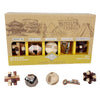 Project Genius Curated Collection Gift Set, 5 Premium Wood & Metal Puzzles, 3D Brainteaser Gift For Kids 8+, Teens, And Adults - True Genius Disassembly And Disentanglement Variety Pack