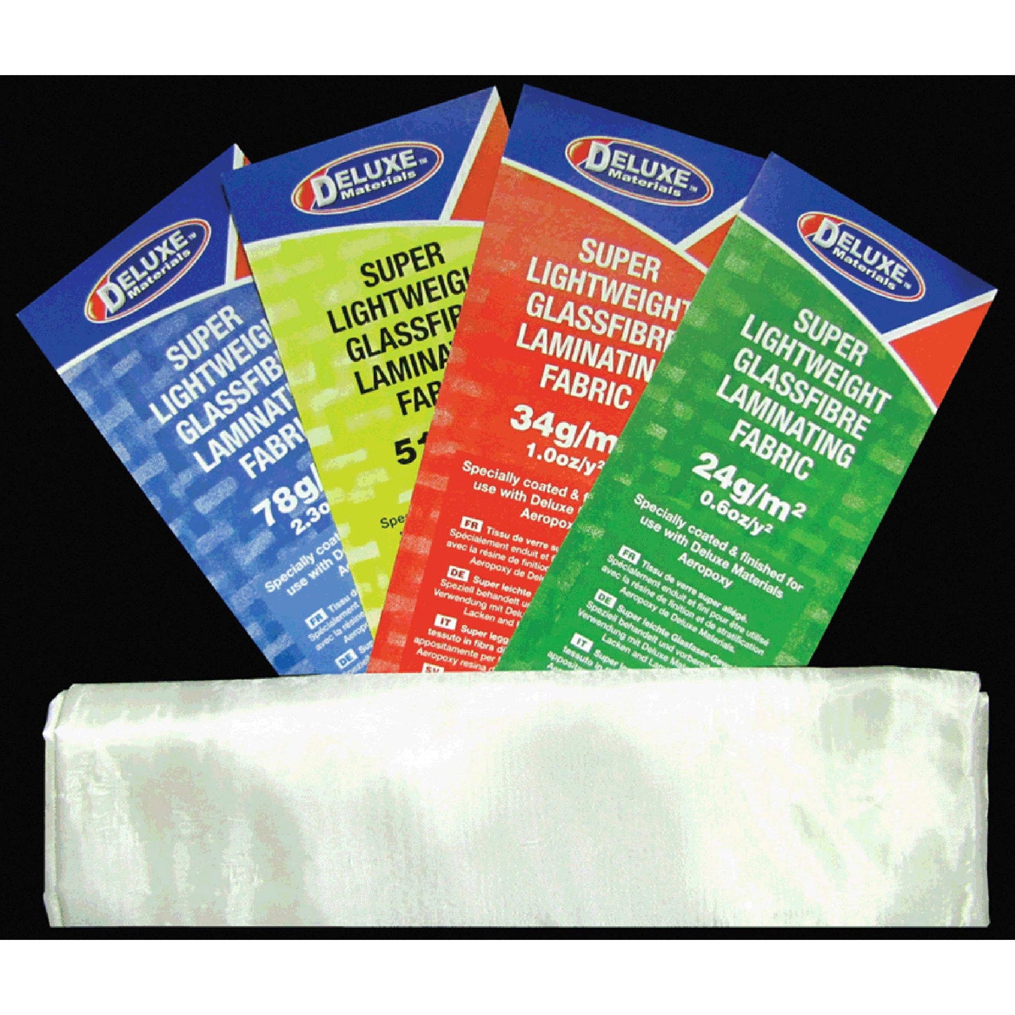 Deluxe Materials Lightweight Fibreglass Cloth, 1.5 Oz, 1 Sq Meter, White, Dlmbd13