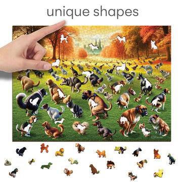 WOODEN.CITY Puppies Poopies Wooden Puzzles for mature-themeds 1000 Pieces - Made in EU - Size 21.25 x 15.5 in - Funny Gifts