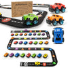 Skoolzy 36-Piece Alphabet Cars - Alphabet Learning Toys With Felt Track Set For Abc Recognition - Ideal Manipulatives For Preschoolers, 3 Year Old Boy Gift, And Toys For 2 Year Old Boys