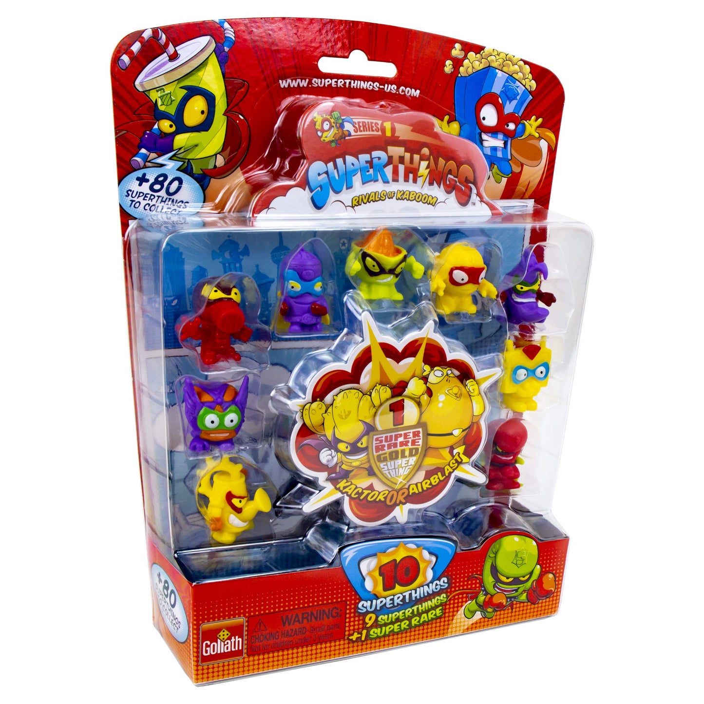 Superthings Series 1 - Blister Pack (10) By Goliath - Contains 9 Superthings And 1 Super Rare Gold Character