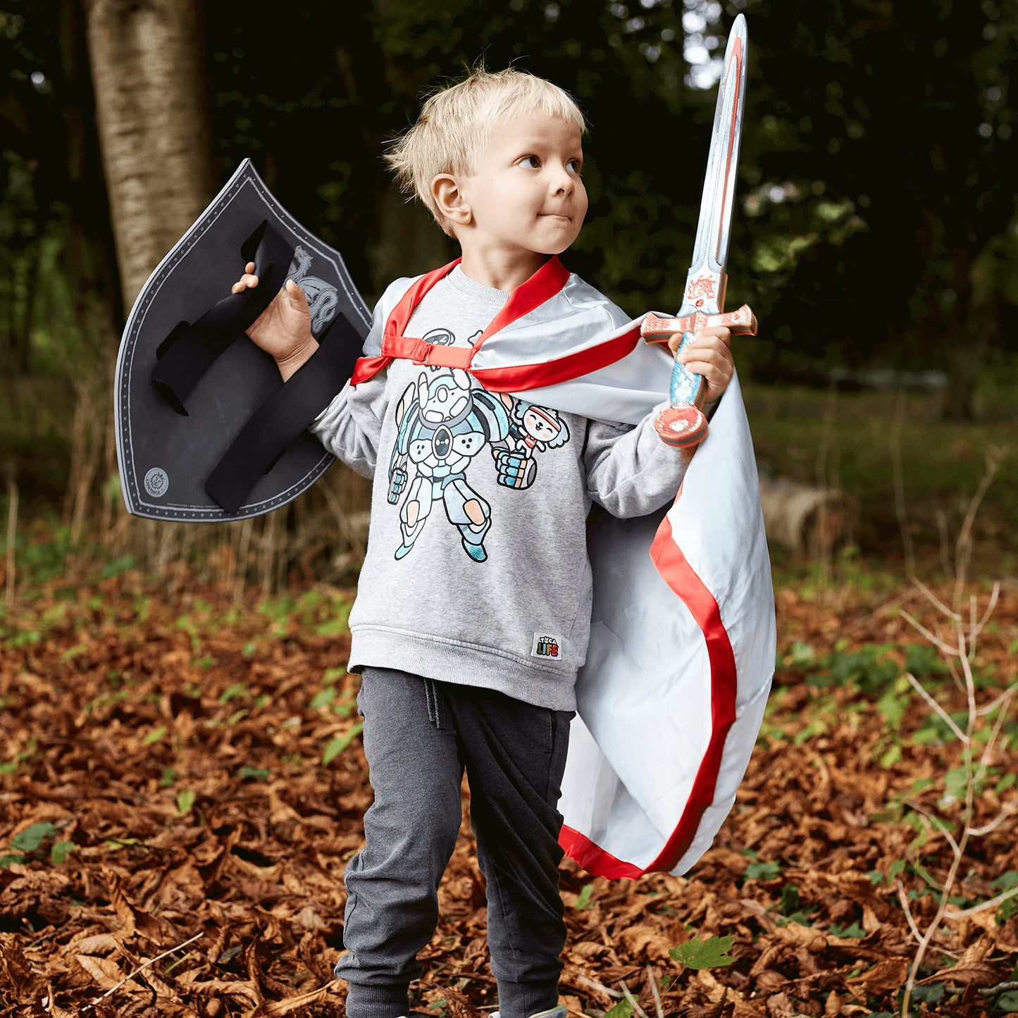 Liontouch Amber Dragon Toy decorative replica blade and Shield for Kids | Medieval Knight Set in Foam for Childrens Pretend Play with Red Dragon Theme | Safe & Battle protective covering for Dress Up & Costumes