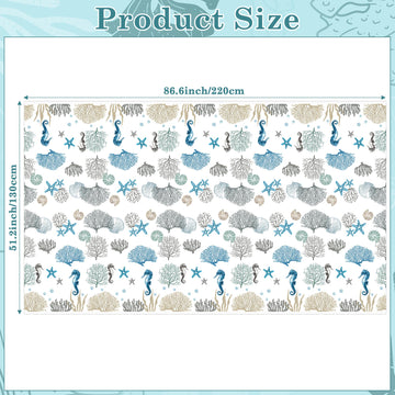 G1ngtar 3Pcs Ocean Seashell Party Tablecloths - Coastal Beach Summer Disposable Plastic Waterproof Rectangular Table Covers Star