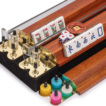 Yellow Mountain Imports American Mahjong Set, Little Birdie with Wooden Case, Wooden Racks with Acrylic Pushers, Wright Patterso