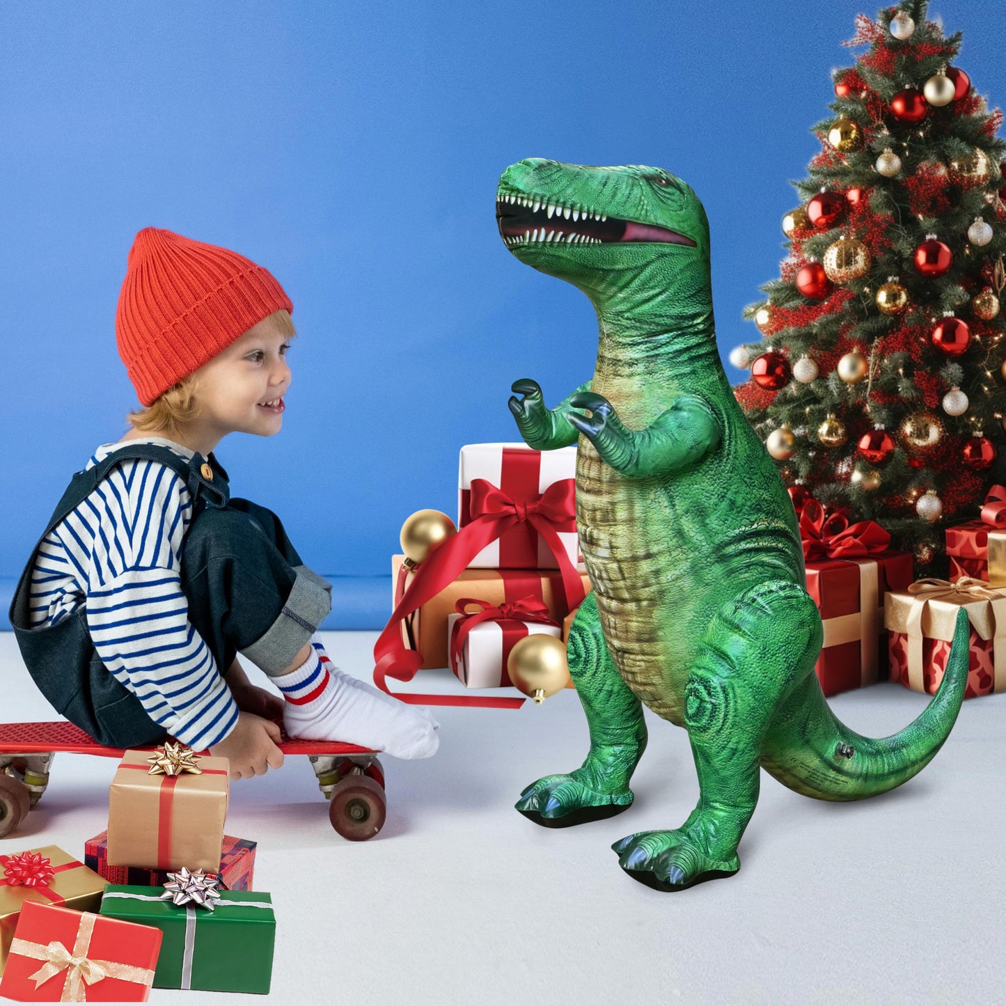 Jet Creations Inflatable T-Rex Dinosaur Toy, 37'' Tall/43 Long, Wild Green, Pool, Party, Garden Decor, Halloween Photo Prop Jura