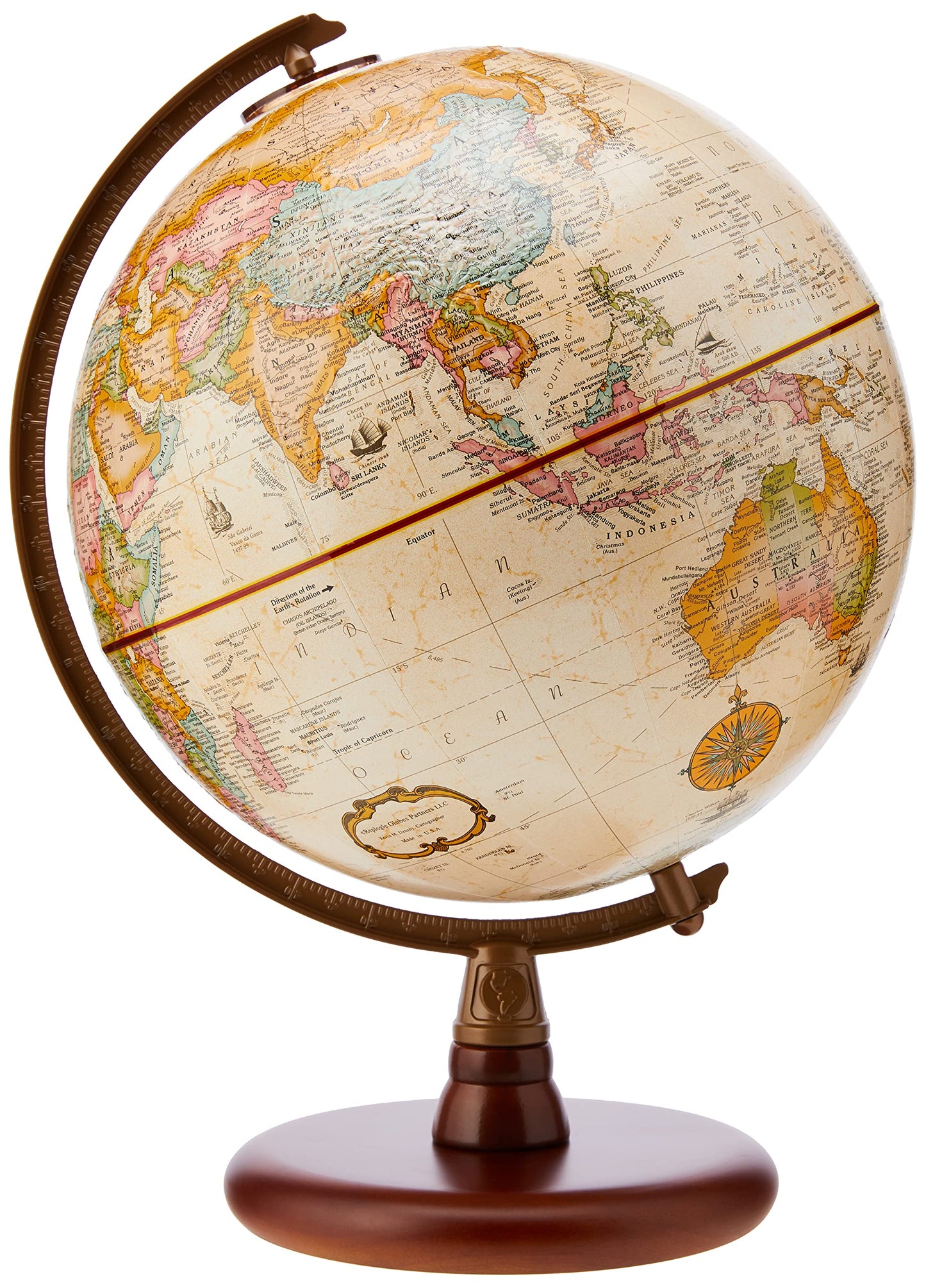 Replogle Globes Quincy Globe, Antique English, 9-Inch Diameter