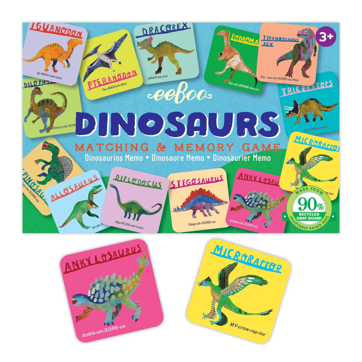 Eeboo Dinosaurs Little Memory And Matching Game, 3 Years