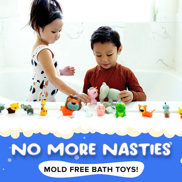 Splashez Mold Free Bath Toys For Babies & Toddlers, Animals No Hole Bath Toys For Kids, Toddler Gift, No Mold Bathtub Water Set For Kids, Pool, Bpa-Free, Safe, Fun, Infant Ages 1 3 6 12 18 Months