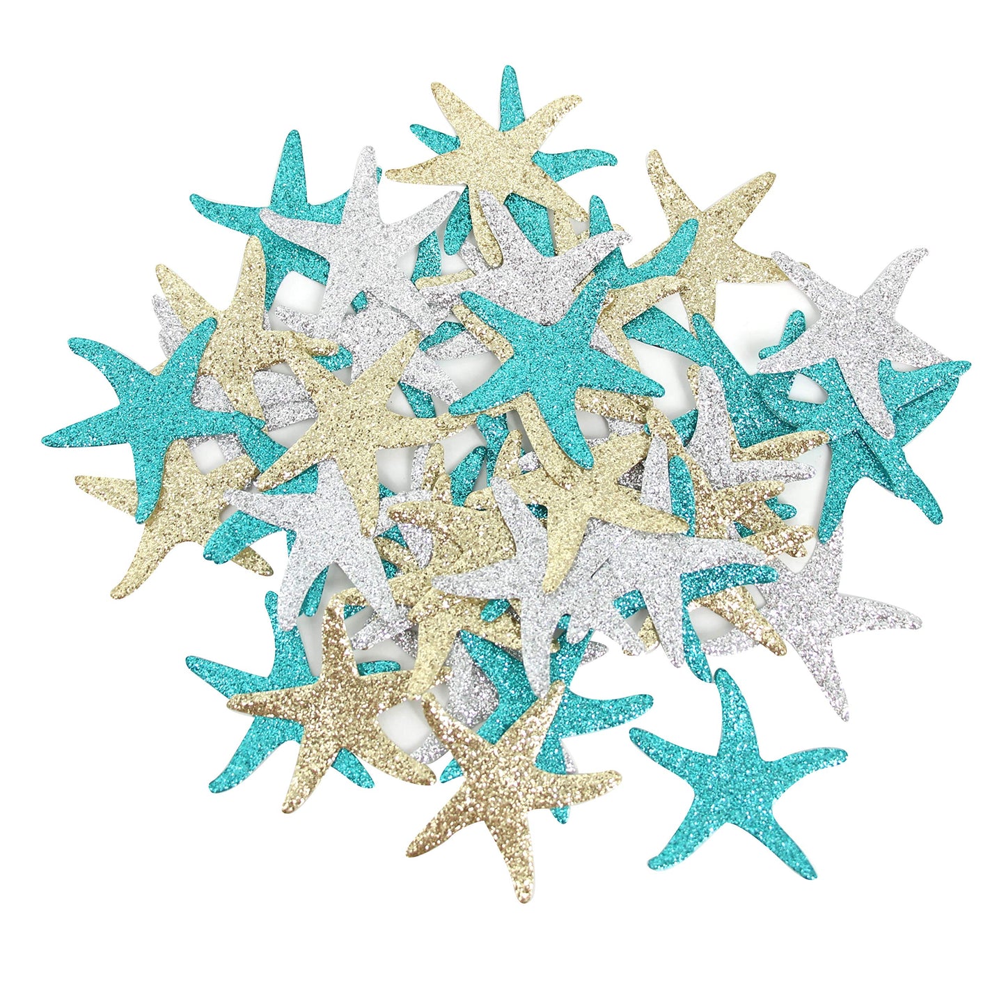 Mybbshower Glitter Paper Starfish Confetti for Birthday Party Table Scatter Beach Theme Party Wedding Decorations DIY Crafts Pac