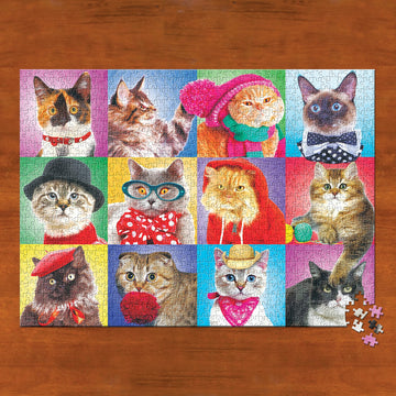 EuroGraphics Silly Cats Family Puzzle - 300 Pieces, Cardboard, 26.5 x 19.25 inches, Model 8300-5606