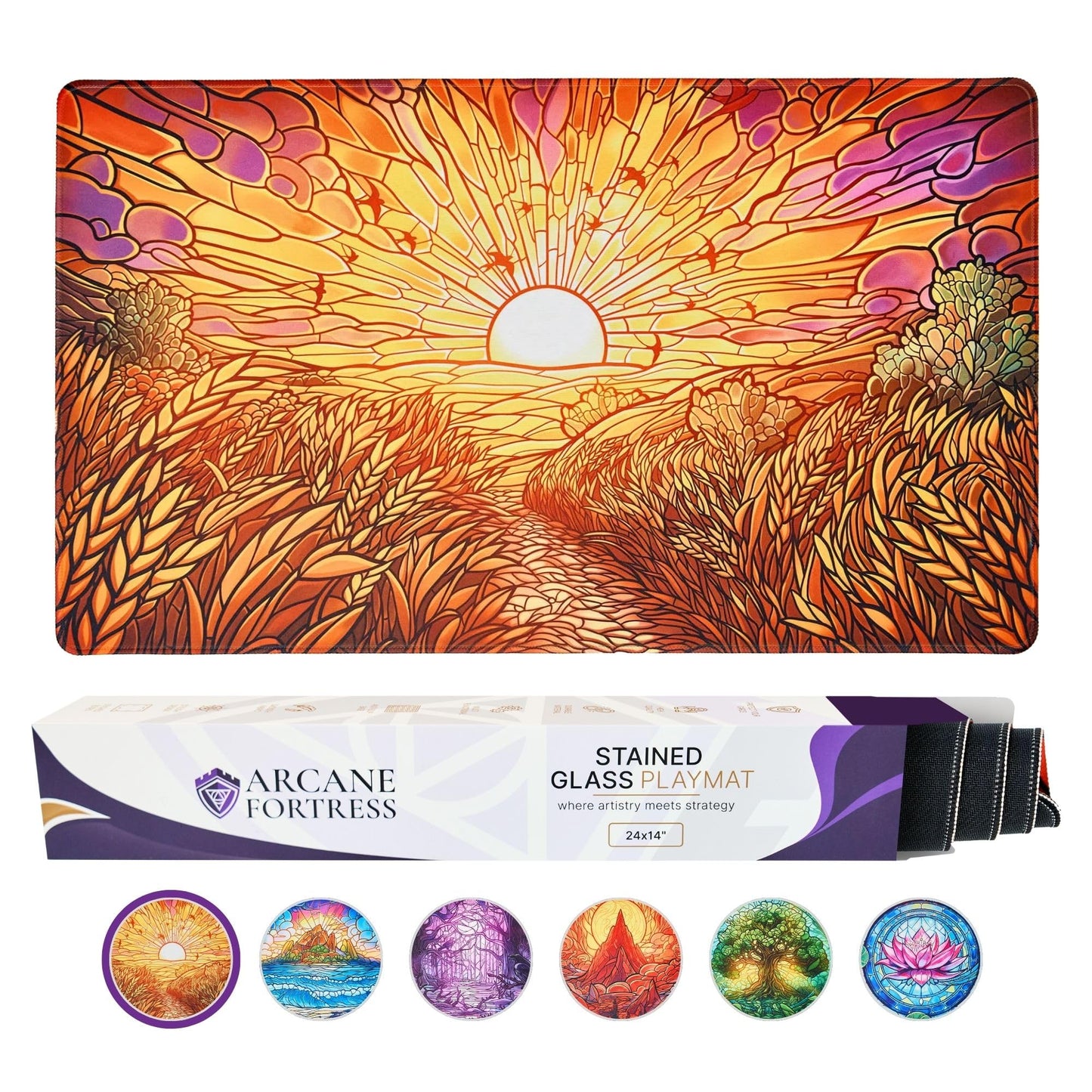 Mtg Magic The Gathering Playmat 24X14 Inches, Original Art, Non-Slip Tcg Playmat With Rubber Bottom & Stitched Edges, Commander