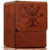 PROMAXIBINDER MTG Card Deck Box Commander Deck Box Fits 100 Single Sleeved Cards Storage for TCG/MTG Crads PU Leather Strong Magenet (Brickred Tree)