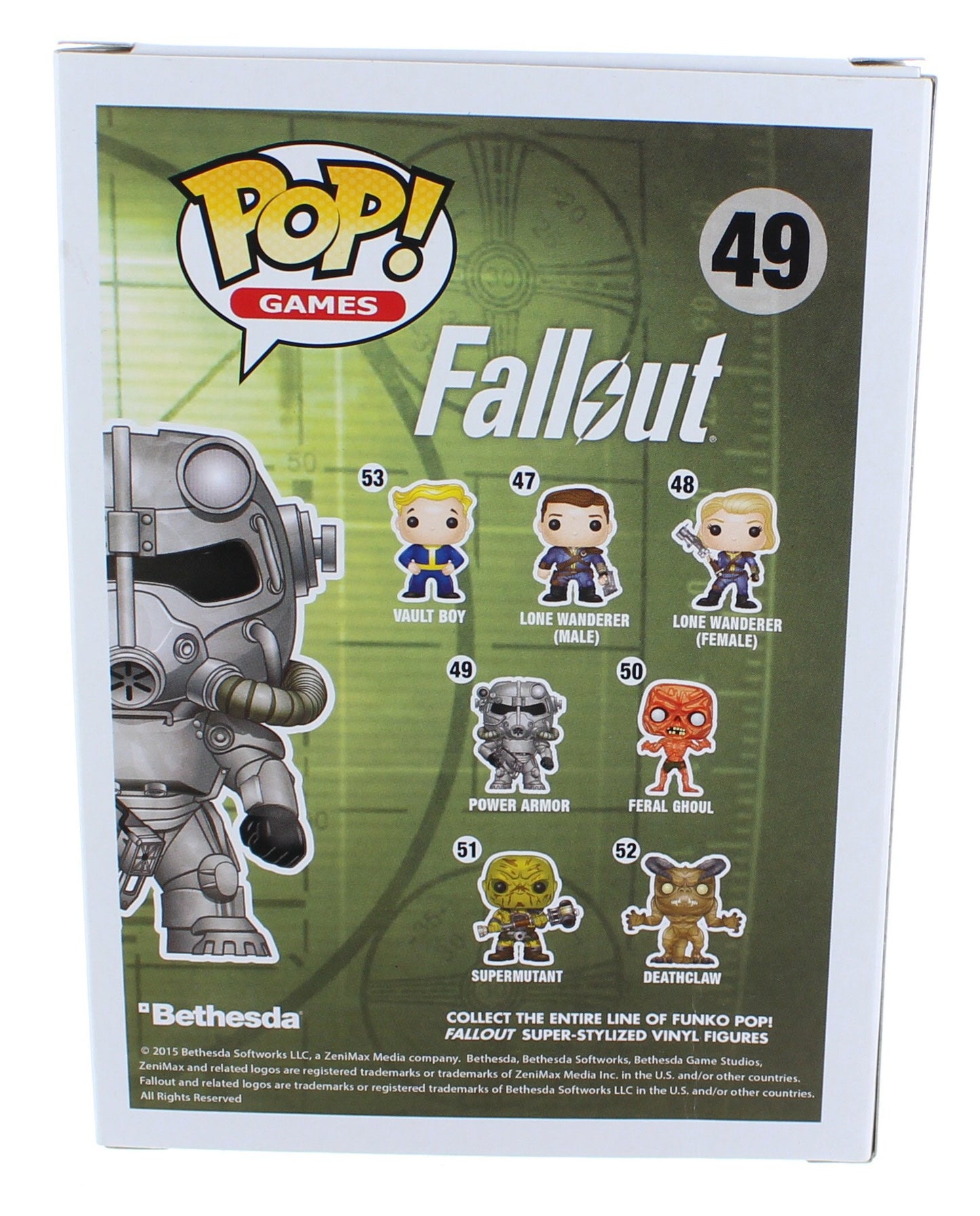 Funko POP Games: Fallout Power Armor Figure, Basic Size, Black and White, Model 5851, Plastic Material