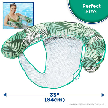 Aqua LEISURE Aqua Supreme Inflatable Pool Noodle Chair - Soft Mesh, Medium, Teal Fern, Model AZL20347TF