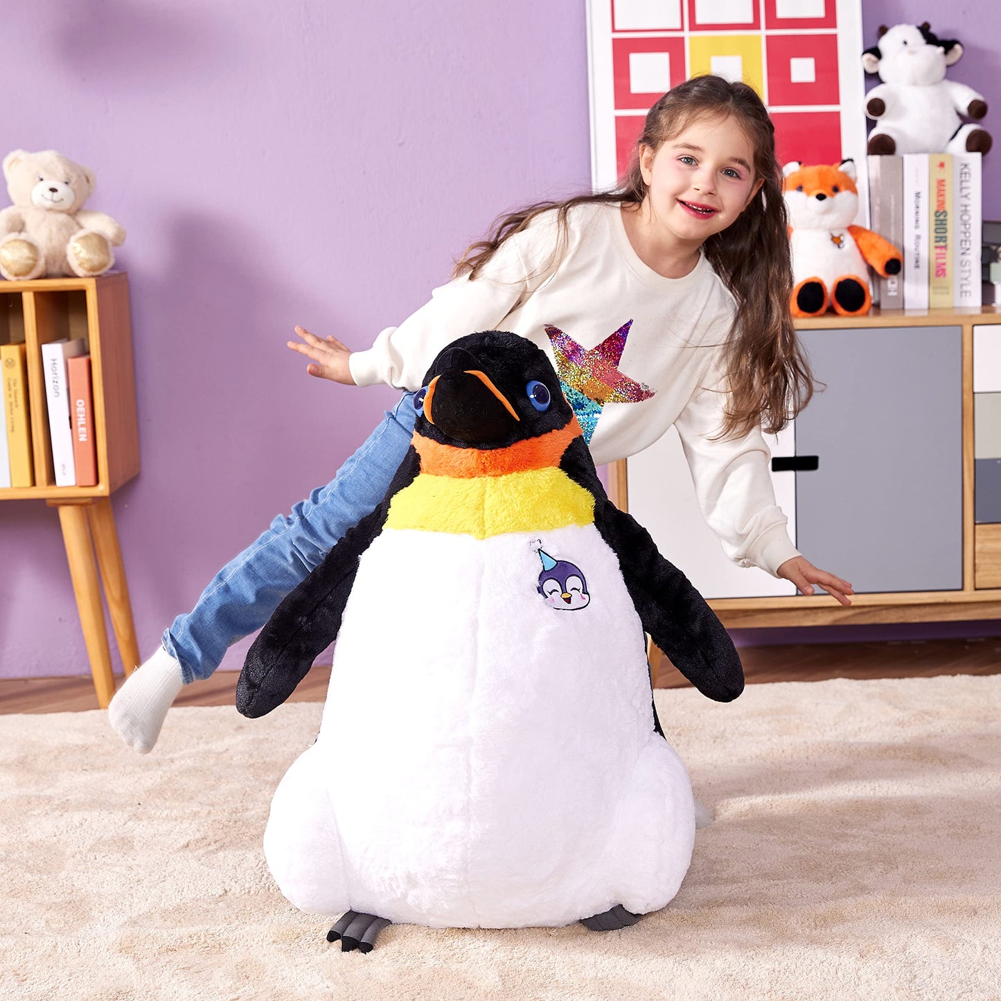 Ikasa Large Emperor Penguin Stuffed Animal Plush Toy, 23'' Giant Penguins Plushie For Kids Girls Boys Girlfriend Children