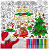 Kvcsyaw Christmas Giant Coloring Poster With 12 Pcs Paint Pens, 39.4 X 31.5 Inch Jumbo Coloring Poster With Tree, Huge Coloring