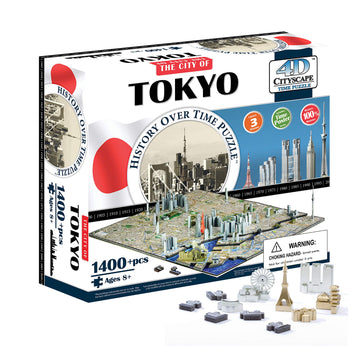 4D Cityscape Tokyo Time Puzzle - 3D City Model Building Kit for Ages 14+ - Fun Educational Gift for Puzzle Lovers