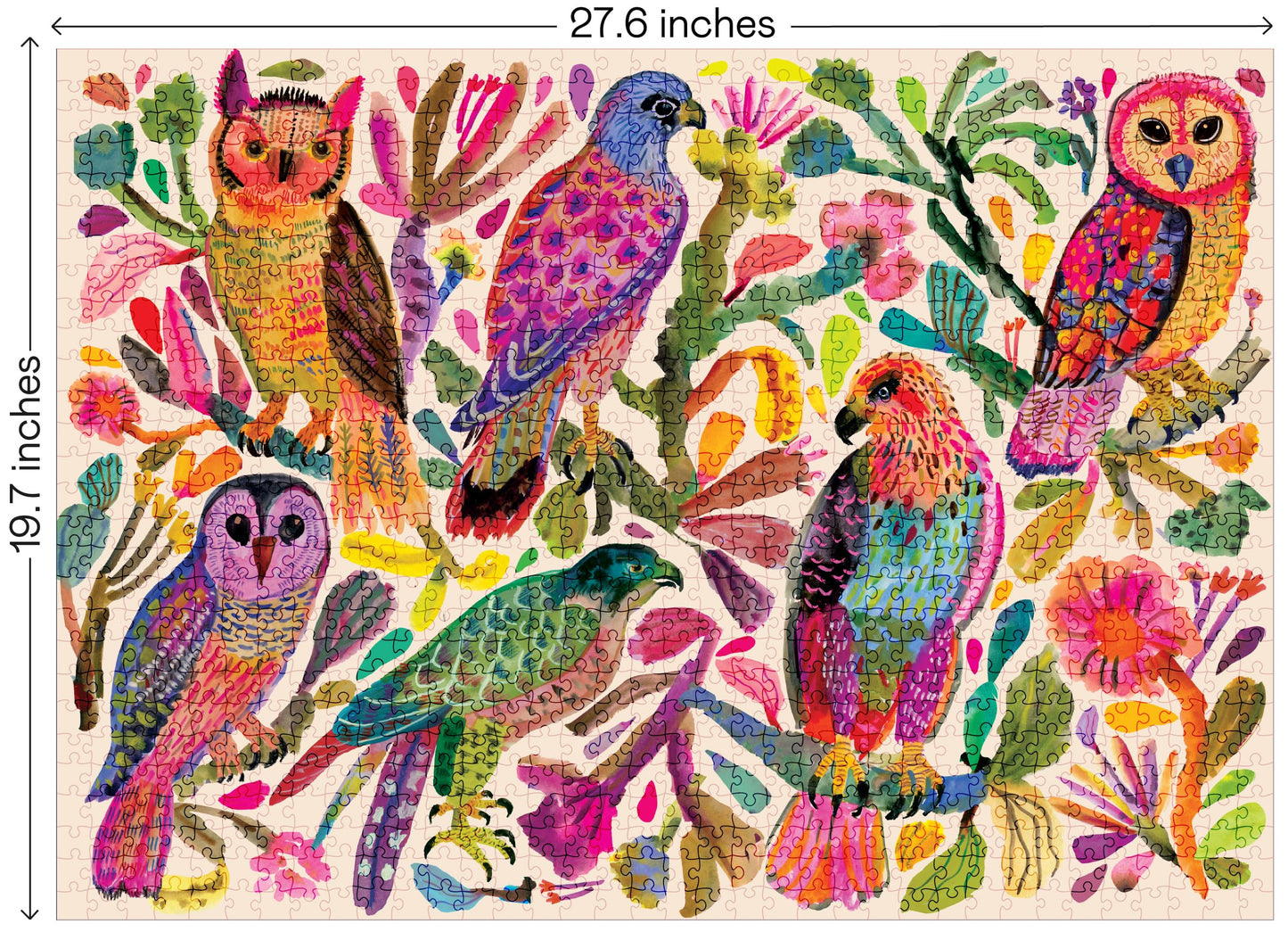 Elena Essex Puzzles For Adults 1000 Pieces - Birds Of Prey | Jigsaw Puzzles | 1000 Piece Puzzle For Adults | Colorful Art Birds Puzzle | 20X28 Inches