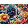 MINIWAN 1000 Piece Jigsaw Puzzle for mature-themeds - Colorful Floral & Blue Jay Art Puzzle 27.5x19.7 Inches Challenging mature-themed Puzzles for Relaxation Home Decor & Gift