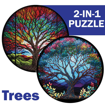 Spin Flip Puzzle: Trees, 3D Puzzle, Challenging, Fun, Interactive Brain Teaser For Kids And Adults, Fidget Toy For Decrompressio