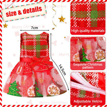 6 Pieces Santa Clothing Elf Dance Skirt Set Christmas Elf Skirts For Christmas Doll Holiday Decorations (Not Include Doll)(Modern Style)