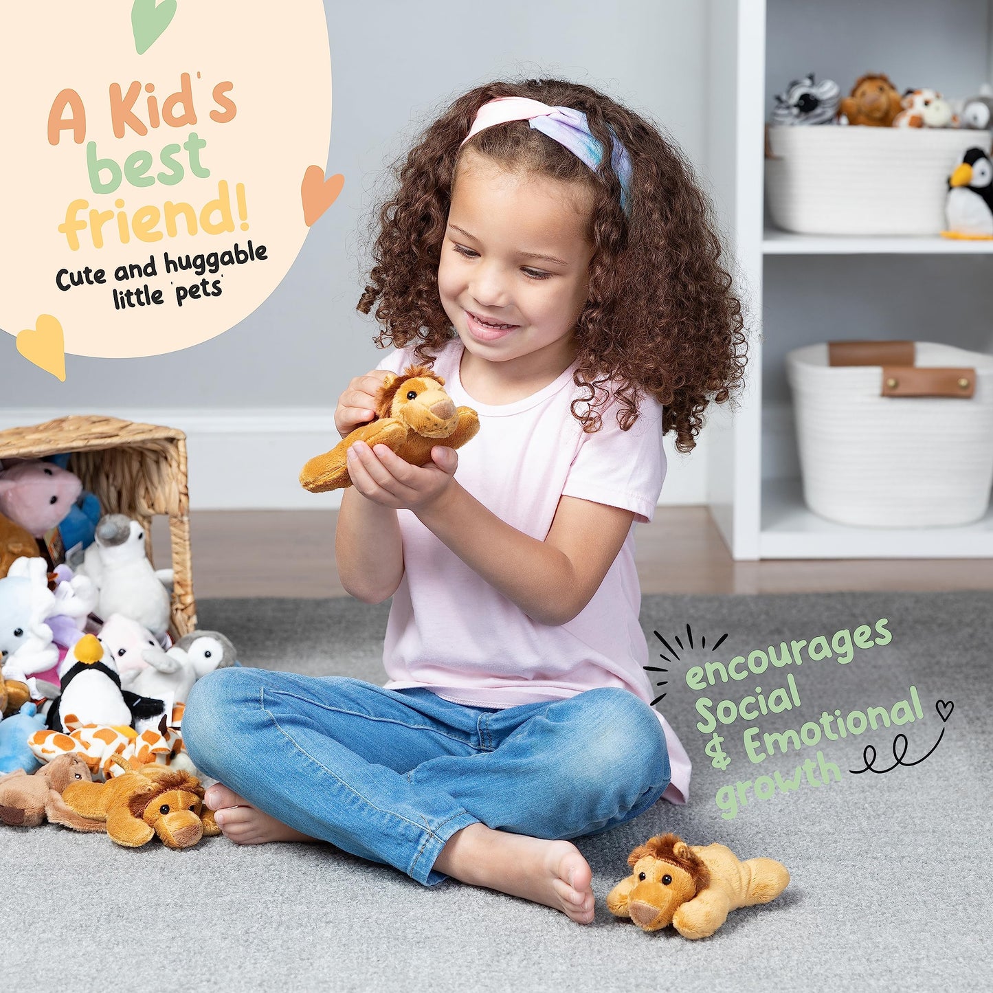 Forest & Twelfth Stuffed Lion, Single Mini Stuffed Animal Plush Toy For Kids, Safari Party Favors And Goody Bags, Classroom Treasure Box Prizes, Stocking Stuffers (Lion)