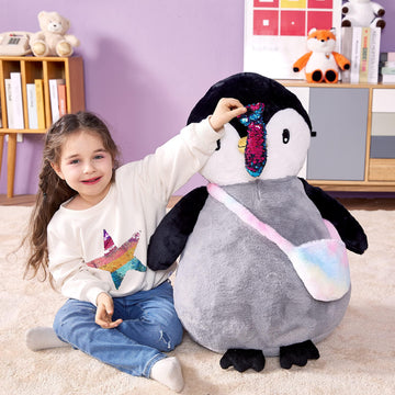 IKASA Giant Penguin Plush Toy, 23" Soft Polyester Stuffed Animal for Kids, Cute Jumbo Design, Ideal Gift for Girls and Boys