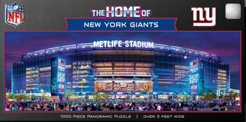 MasterPieces New York Giants Panoramic Puzzle - NFL 1000 Piece Jigsaw - Stadium View 13x39 - mature-themed Puzzle for Problem Solving & Spatial Awareness