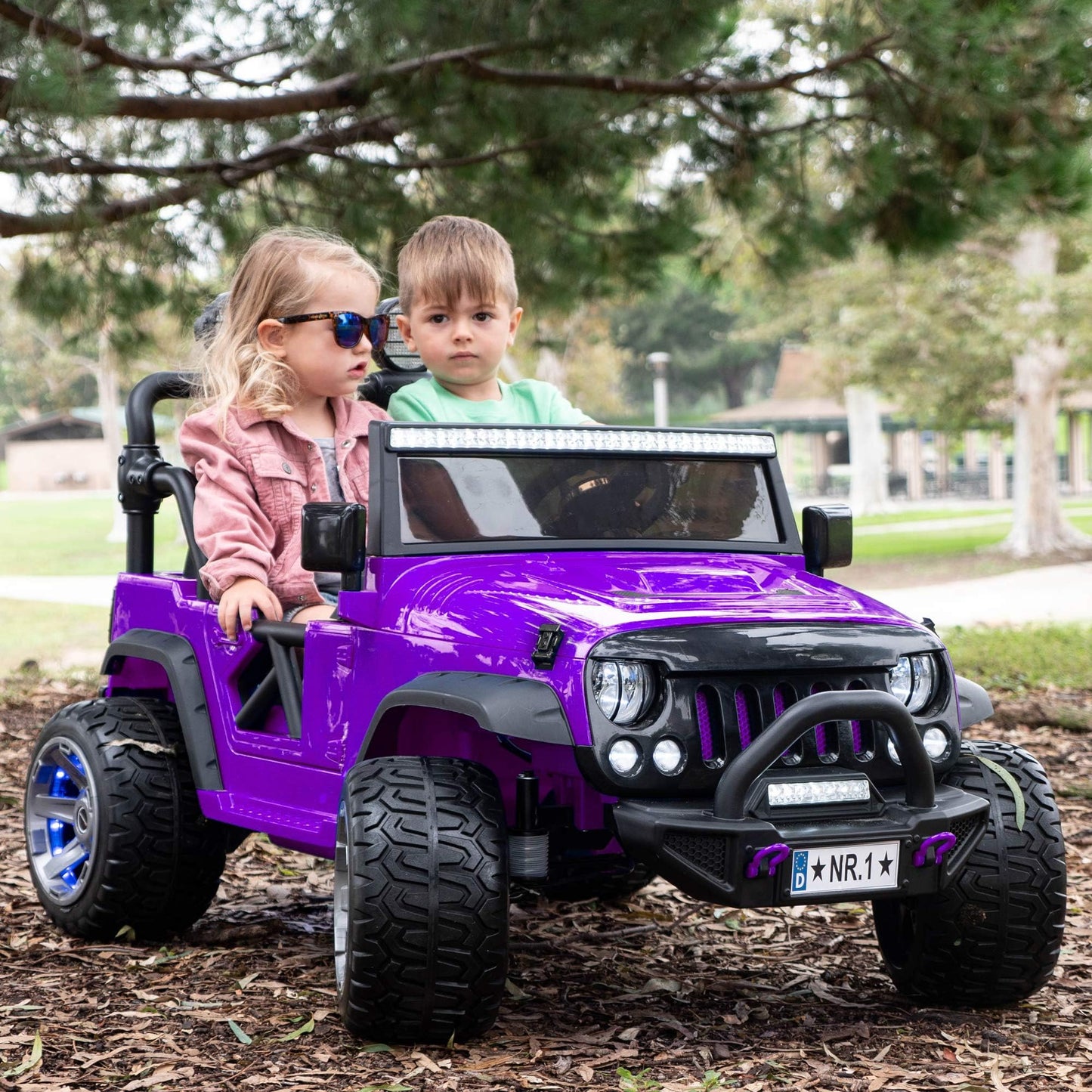 2024 Two (2) Seater Ride On Kids Car Truck w/Remote | Large 24V Power Kid Car to Drive in 3 Speeds, Battery Swap, Leather Seat,