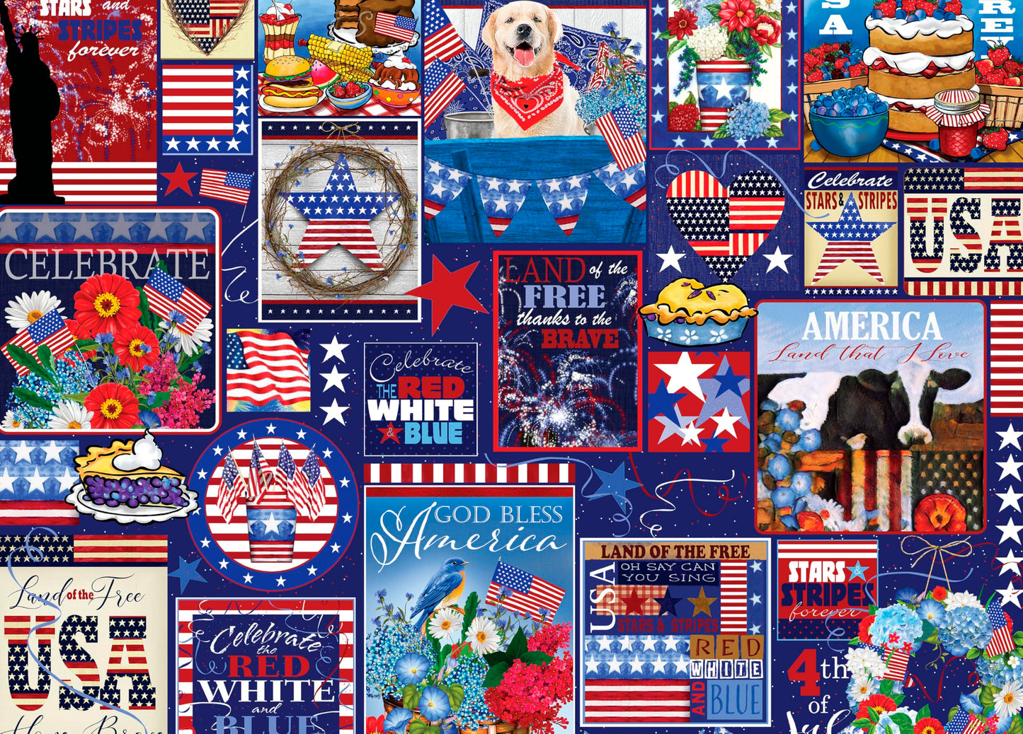 Ceaco - Tracy Flickinger - Patriotic Collage - 1000 Piece Jigsaw Puzzle