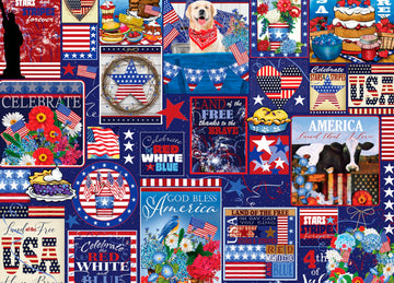 Ceaco - Tracy Flickinger - Patriotic Collage - 1000 Piece Jigsaw Puzzle